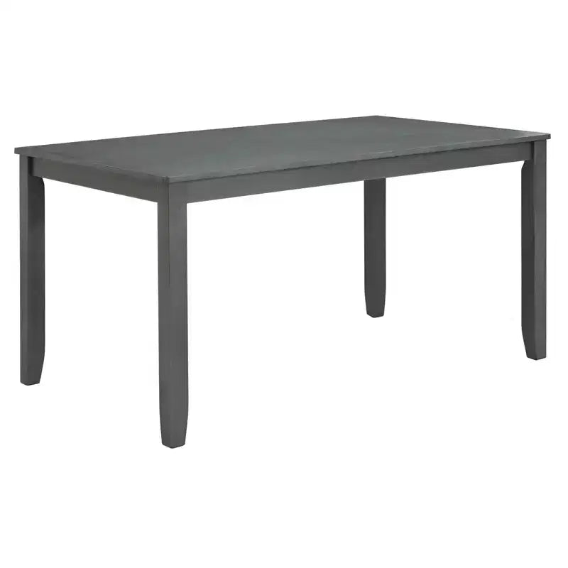 MAYEERTY 6-Piece Modern Dining Table Set, Wooden Table with 4 Chairs & Bench, Grey
