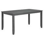 MAYEERTY 6-Piece Modern Dining Table Set, Wooden Table with 4 Chairs & Bench, Grey