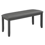 MAYEERTY 6-Piece Modern Dining Table Set, Wooden Table with 4 Chairs & Bench, Grey