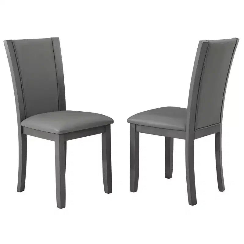 MAYEERTY 6-Piece Modern Dining Table Set, Wooden Table with 4 Chairs & Bench, Grey