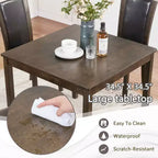 MAYEERTY 6-Piece Modern Dining Table Set, Wooden Table with 4 Chairs & Bench, Grey