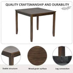MAYEERTY 6-Piece Modern Dining Table Set, Wooden Table with 4 Chairs & Bench, Grey