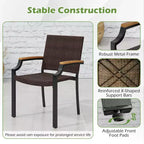 Costway 9PCS Patio Dining Set with 79 Rectangular Dining Table & 8 Stackable Rattan Chairs