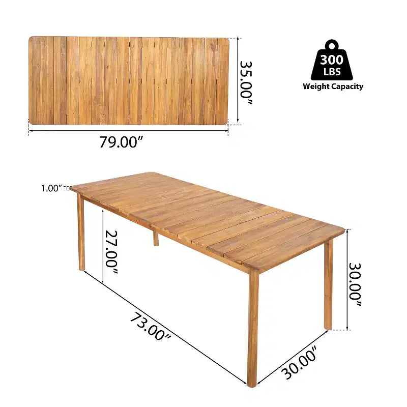 Christopher Knight Home Dione Rustic 9 Piece Patio Acacia Wood Dining Set with Slatted Tabletop and Cushions