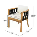 Christopher Knight Home Sachin Modern 5 Piece Acacia Wood Patio Dining Set with Round Slatted Table