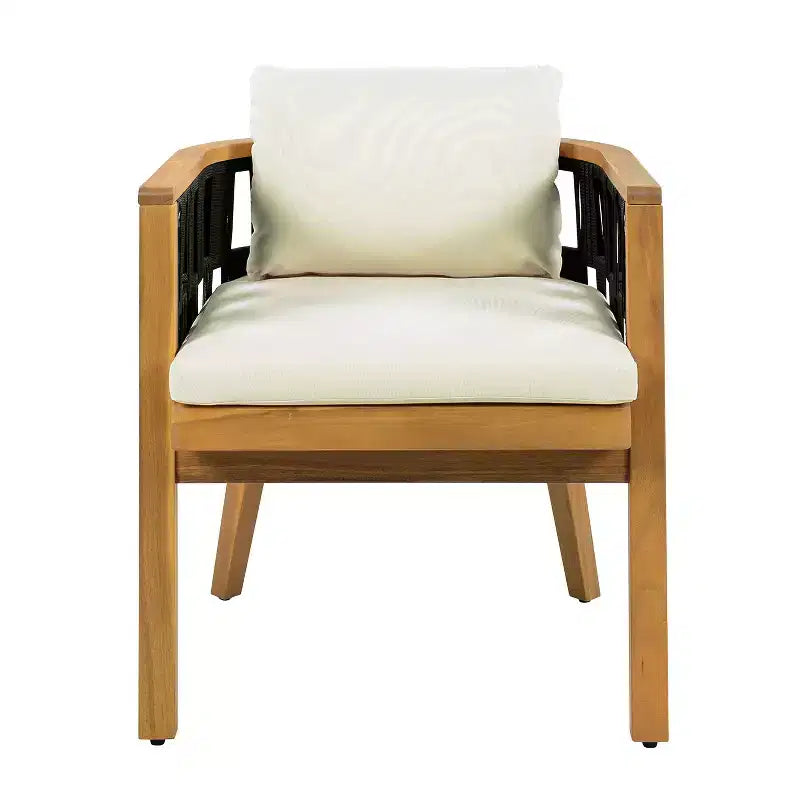 Christopher Knight Home Sachin Modern 5 Piece Acacia Wood Patio Dining Set with Round Slatted Table