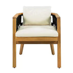 Christopher Knight Home Sachin Modern 5 Piece Acacia Wood Patio Dining Set with Round Slatted Table