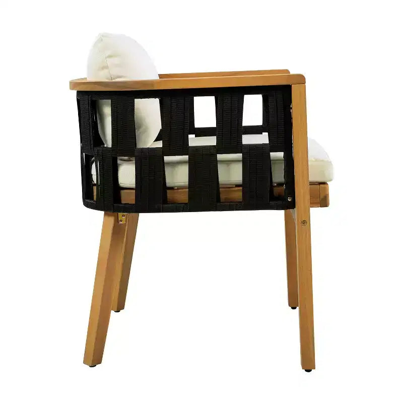 Christopher Knight Home Sachin Modern 5 Piece Acacia Wood Patio Dining Set with Round Slatted Table