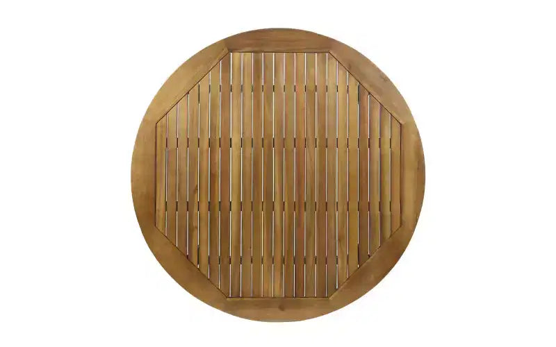 Christopher Knight Home Sachin Modern 5 Piece Acacia Wood Patio Dining Set with Round Slatted Table