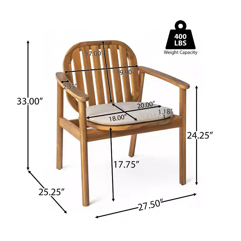 Christopher Knight Home Priya Farmhouse 7 Piece Acacia Wood Patio Dining Set with Rectangular Slatted Table
