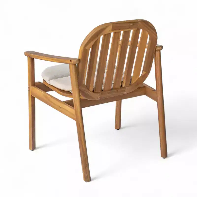 Christopher Knight Home Priya Farmhouse 7 Piece Acacia Wood Patio Dining Set with Rectangular Slatted Table