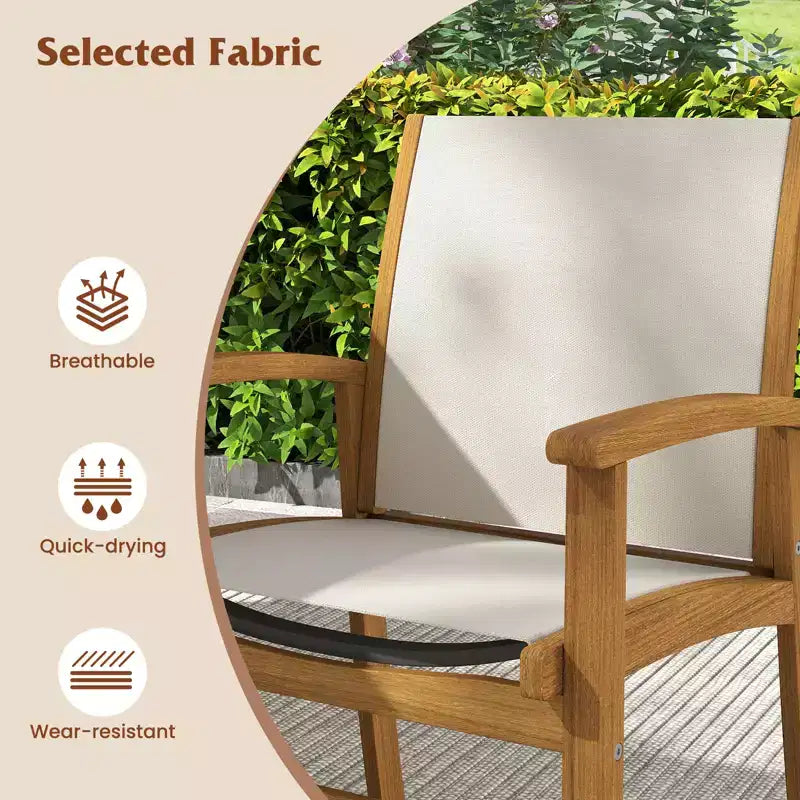 Gymax 9PCS Acacia Wood Outdoor Dining Set w/ 1.97 Umbrella Hole for Backyard Garden Natural & Gray
