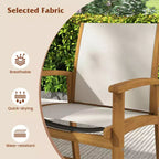 Gymax 9PCS Acacia Wood Outdoor Dining Set w/ 1.97 Umbrella Hole for Backyard Garden Natural & Gray