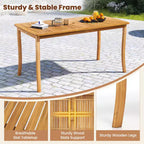 Gymax 3 Pieces Outdoor Dining Set for 4 People Patio Acacia Wood Table & Bench Set