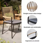 LAUSAINT HOME Outdoor Dining Set, Outdoor Table and Chairs Set with Umbrella Hole