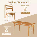 Gymax 7PCS Patio Acacia Wood Dining Set w/ 1.97 Umbrella Hole & Cushions for Backyard