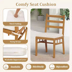 Gymax 7PCS Patio Acacia Wood Dining Set w/ 1.97 Umbrella Hole & Cushions for Backyard