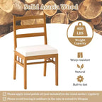 Gymax 7PCS Patio Acacia Wood Dining Set w/ 1.97 Umbrella Hole & Cushions for Backyard