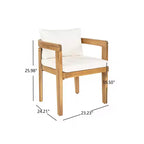 Christopher Knight Home Virote Modern 5 Piece Patio Acacia Wood Dining Set with Umbrella Hole and Slatted Table