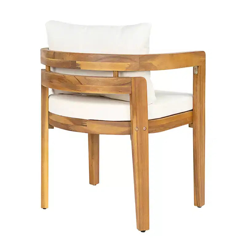 Christopher Knight Home Virote Modern 5 Piece Patio Acacia Wood Dining Set with Umbrella Hole and Slatted Table