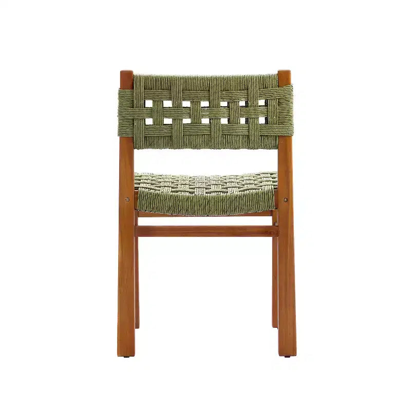 Christopher Knight Home Elvira 7 Piece Outdoor Rustic Woven Wicker Acacia Wood Dining Set