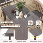 Costway 5PCS Dining Table Set for 4 Rectangular Kitchen Table & 4 Chairs w/ Metal Frame Grey Oak