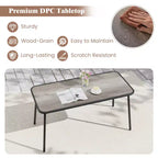 Costway 5 PCS Patio Dining Set w/ Wood-like Armrests & Metal Frame for Garden Yard