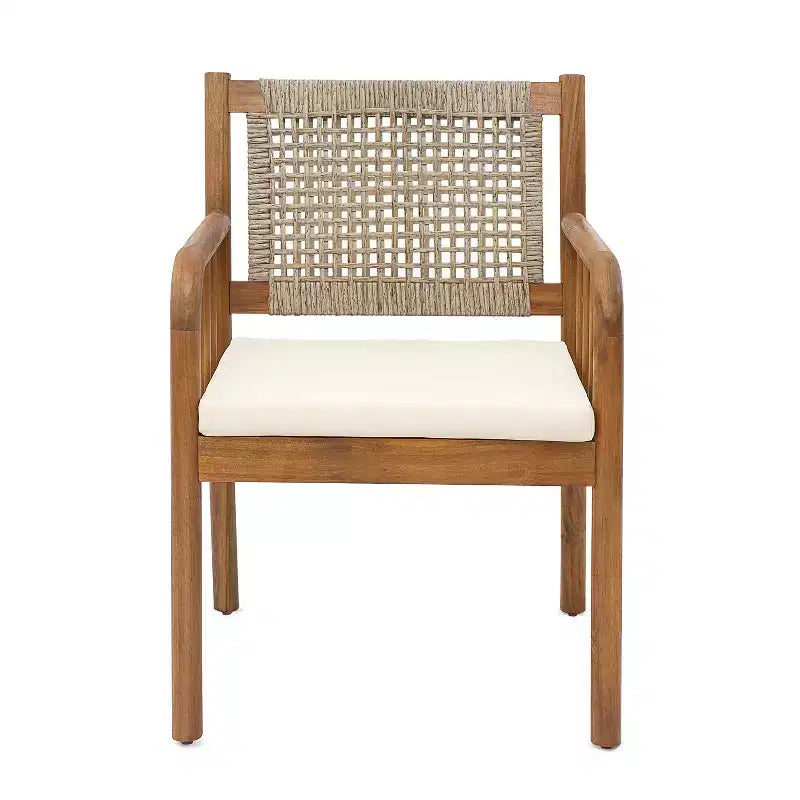 Christopher Knight Home Petronela Farmhouse Patio 7 Piece Acacia Wood Rattan Dining Set