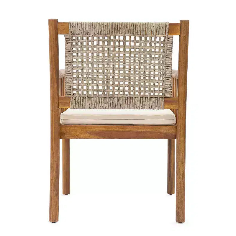 Christopher Knight Home Petronela Farmhouse Patio 7 Piece Acacia Wood Rattan Dining Set