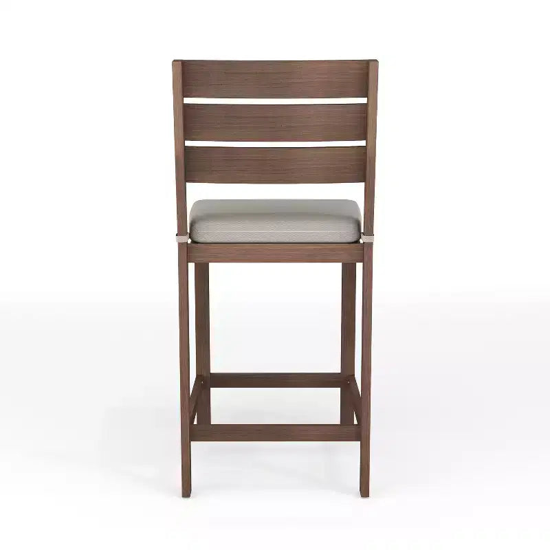 Martha Stewart Bedford 3 Piece Aluminum Patio Set, 2 Bar Stools with Cushions, 35.5 Square Patio Table