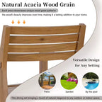 GDFStudio Saul 5 Piece Acacia Wood Outdoor Dining Set with 47.2 Round Slatted Table and Ergonomic Chairs