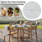 GDFStudio Saul 5 Piece Acacia Wood Outdoor Dining Set with 47.2 Round Slatted Table and Ergonomic Chairs