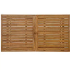 GDFStudio Lena 5 Piece Acacia Wood Outdoor Dining Set with 59 Rectangular Table and Umbrella Hole