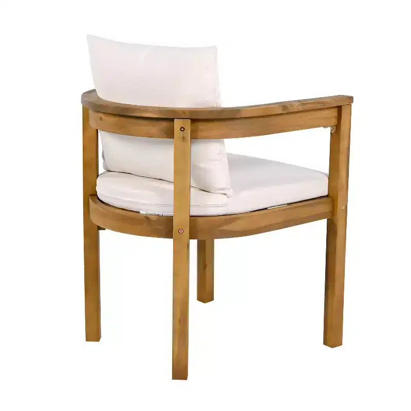 Christopher Knight Home Zariah 5 Piece Patio Rustic Acacia Wood Dining Set with Cushions and Slatted Table