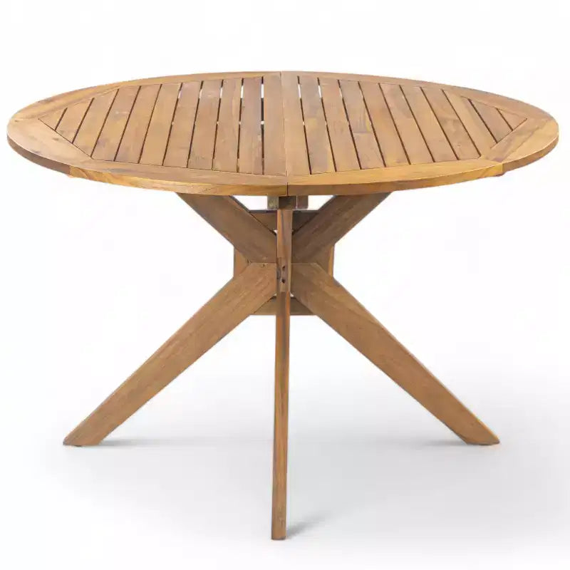 Christopher Knight Home Zariah 5 Piece Patio Rustic Acacia Wood Dining Set with Cushions and Slatted Table
