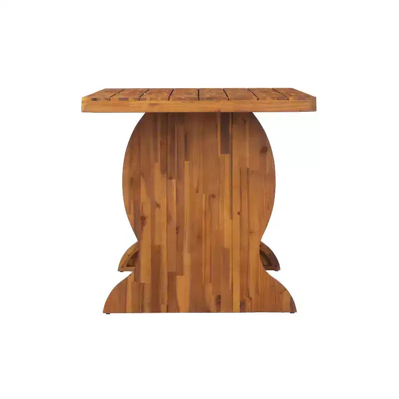 Christopher Knight Home Zola Modern 6 Piece Patio Acacia Dining Chairs with Wicker Backrest and Slatted Table Set