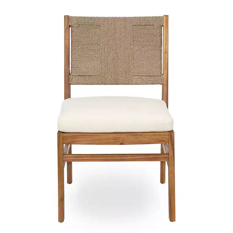 Christopher Knight Home Zola Modern 6 Piece Patio Acacia Dining Chairs with Wicker Backrest and Slatted Table Set