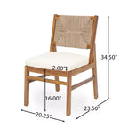 Christopher Knight Home Zola Modern 6 Piece Patio Acacia Dining Chairs with Wicker Backrest and Slatted Table Set