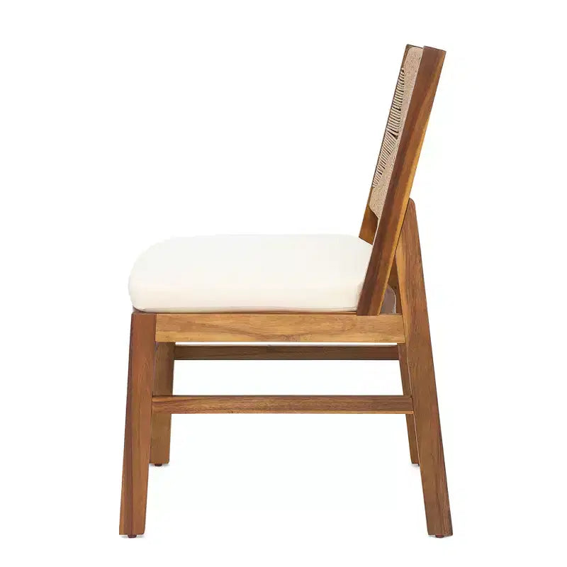 Christopher Knight Home Zola Modern 6 Piece Patio Acacia Dining Chairs with Wicker Backrest and Slatted Table Set