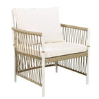 5/7PCS Outdoor Dining Set Patio Dining Furniture Set with 4/6 Rattan Arm Chairs & Weather-Resistant Acacia Wood Table, Natural - ModernLuxe