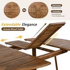5/7PCS Outdoor Dining Set Patio Dining Furniture Set with 4/6 Rattan Arm Chairs & Weather-Resistant Acacia Wood Table, Natural - ModernLuxe