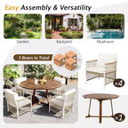 5/7PCS Outdoor Dining Set Patio Dining Furniture Set with 4/6 Rattan Arm Chairs & Weather-Resistant Acacia Wood Table, Natural - ModernLuxe