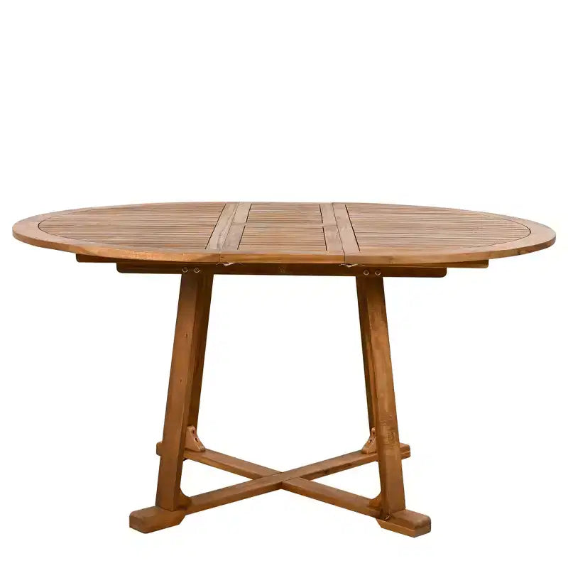 5/7PCS Outdoor Dining Set Patio Dining Furniture Set with 4/6 Rattan Arm Chairs & Weather-Resistant Acacia Wood Table, Natural - ModernLuxe