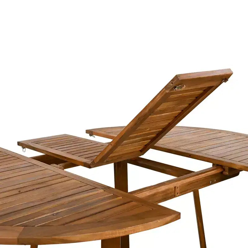 5/7PCS Outdoor Dining Set Patio Dining Furniture Set with 4/6 Rattan Arm Chairs & Weather-Resistant Acacia Wood Table, Natural - ModernLuxe