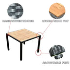 GDFStudio Edie Modern Acacia Wood and Metal 5-Piece Outdoor Dining Table Set With 4 Chairs