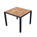 GDFStudio Edie Modern Acacia Wood and Metal 5-Piece Outdoor Dining Table Set With 4 Chairs