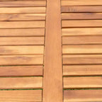 GDFStudio Edie Modern Acacia Wood and Metal 5-Piece Outdoor Dining Table Set With 4 Chairs