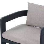 Christopher Knight Home Elko Modern 7 Piece Outdoor Acacia Wood Slatted Dining Table with Aluminum Chairs and Cushions