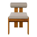 Christopher Knight Home Javier Modern 5 Piece Patio Acacia Upholstered Dining Set with Round Back and Slatted Table