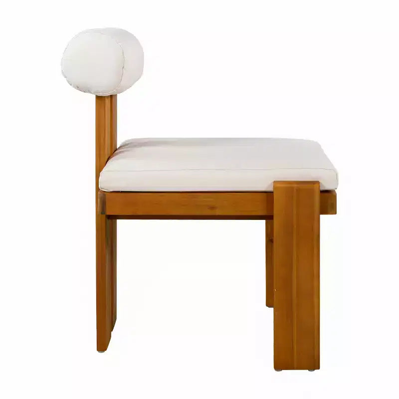 Christopher Knight Home Javier Modern 5 Piece Patio Acacia Upholstered Dining Set with Round Back and Slatted Table